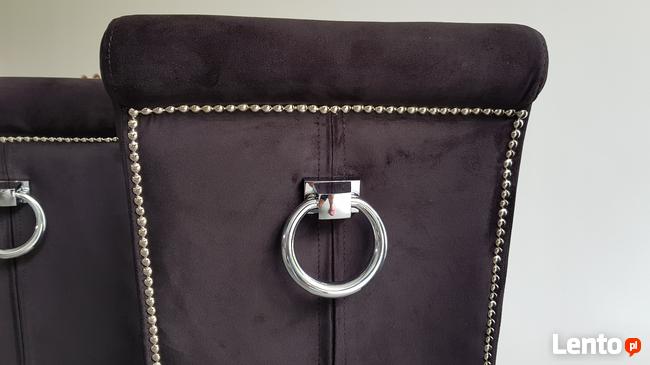 HIT!Producent Krzesło z kołatką z ćwiekami tapicerowane nowe