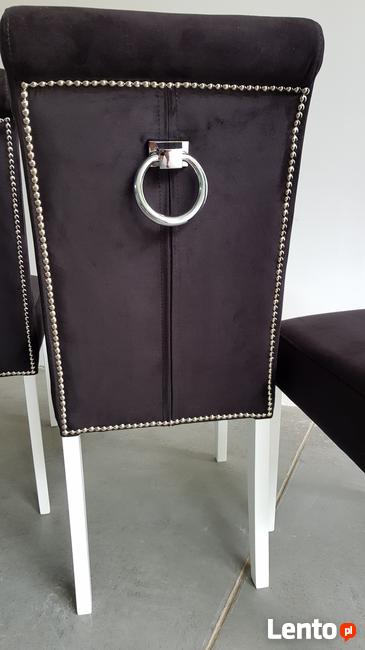 HIT!Producent Krzesło z kołatką z ćwiekami tapicerowane nowe