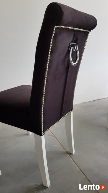 HIT!Producent Krzesło z kołatką z ćwiekami tapicerowane nowe