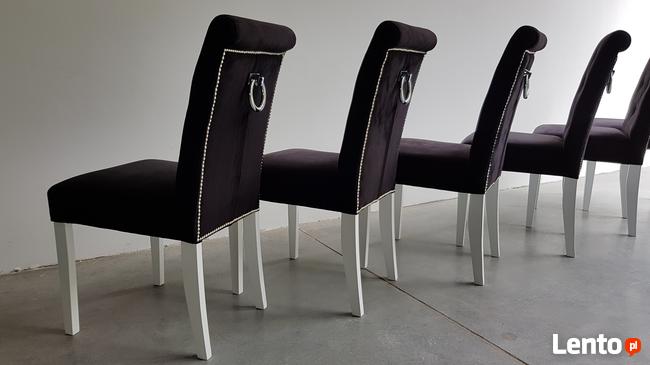 HIT!Producent Krzesło z kołatką z ćwiekami tapicerowane nowe