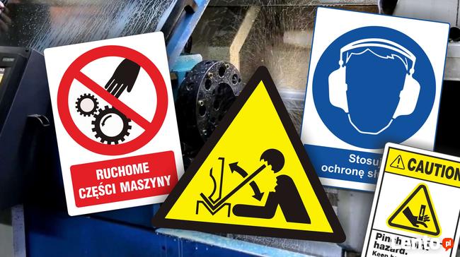 Naklejki na maszyny ostrzegawcze piktogramy każdy rodzaj