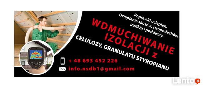 Docieplanie celulozą i granulatem styropianu