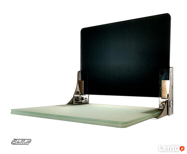 Krzesło ścienne szklane, krzesło wiszące: satyna/grafit