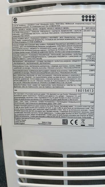 Klimatyzator przenośny Blyss WAP 22EC20 2018