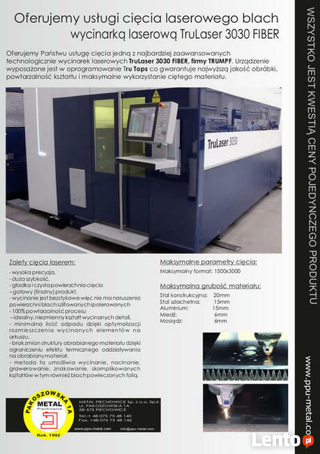 PRASA KRAWĘDZIOWA, LASER , NARZĘDZIOWNIA