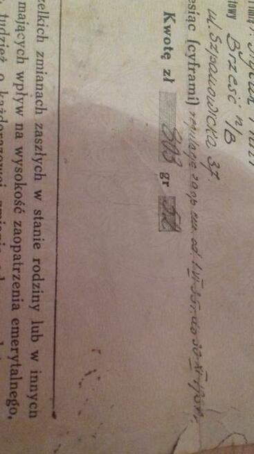 odcinek czeku z 1936 r.Izba Skarbowa Grodzka w Warszawie