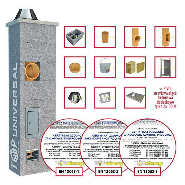 Komin Systemowy TOP CHIMNEYS Uniwersal Fi 200+2W 6m Tr DARMO