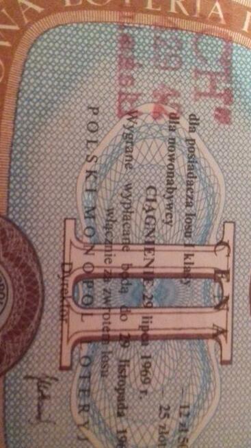 1/4 losu Krajowej Loterii Pieniężnej z 1969 r.