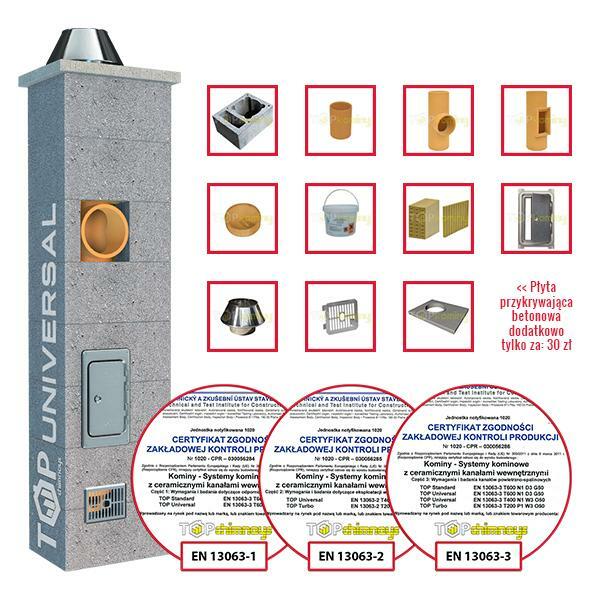 Komin Systemowy TOP CHIMNEYS Uniwersal Fi 200+W 7m Tr GRATIS