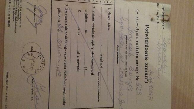 odcinki opłaty Radiofonicznej z 1950 r.