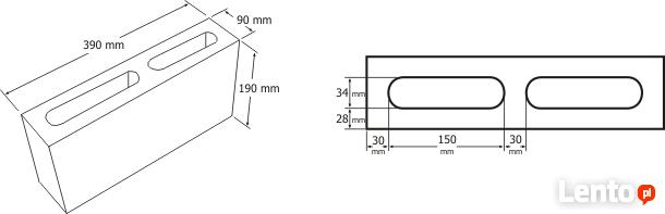 Pustak keramzytowy gładki beton mur