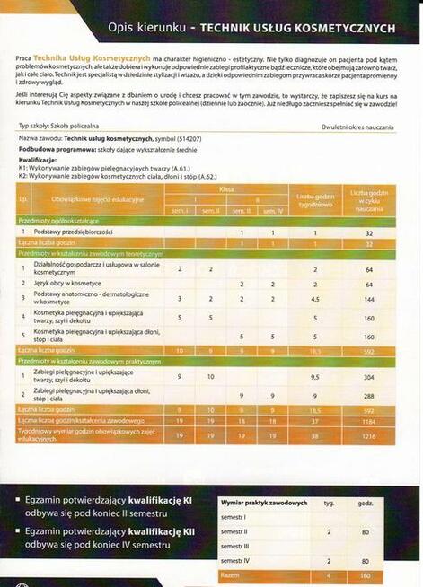 Technik Usług Kosmetycznych, 2- letnia DARMOWA nauka, GoWork
