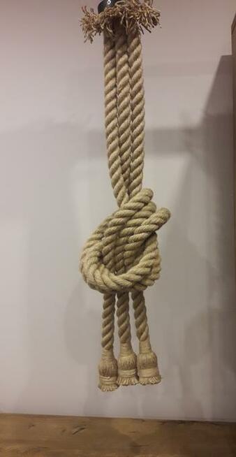 Lampa wisząca z liny 3 ramiona żyrandol pająk 160cm handmade