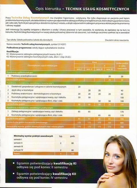 Technik Usług Kosmetycznych, 2- letnia DARMOWA nauka, GoWork