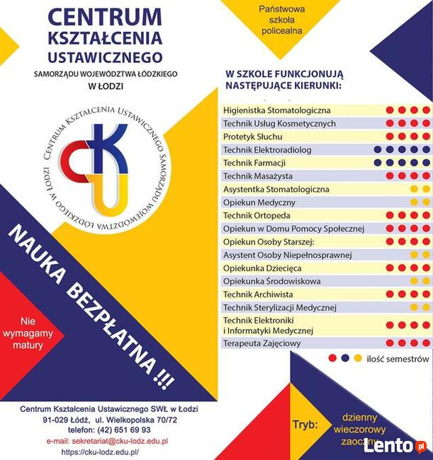 NAUKA CAŁKOWICIE BEZPŁATNA TYLKO W CKU SWŁ W ŁODZI