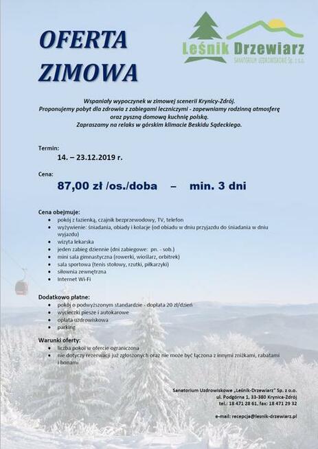 Zimowy wypoczynek w Krynicy-Zdrój 2019