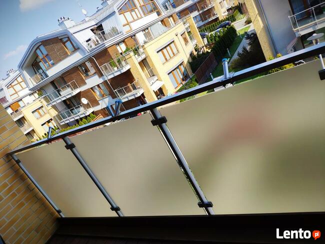 Oklejanie szyb balkonowych / tarasowych. Folia mrożona WAWA