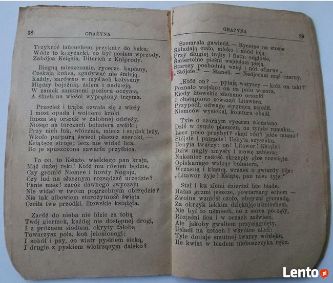 GRAŻYNA Powieść Litewska 1928 Mickiewicz Biblioteka Klasyków