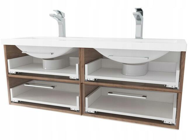 Szafka Łazienkowa z Podwójną Umywalką Wisząca ROSE DEKOR 120