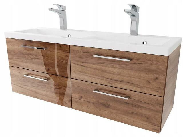 Szafka Łazienkowa z Podwójną Umywalką Wisząca ROSE DEKOR 120