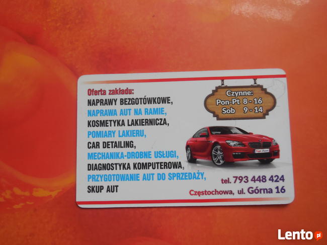 BLACHARSTWO i LAKIERNICTWO Samochodowe Konserwacja