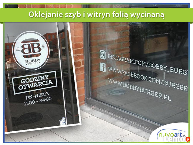 Oklejanie szyb i witryn lokali folia mrożona i inne Kraków