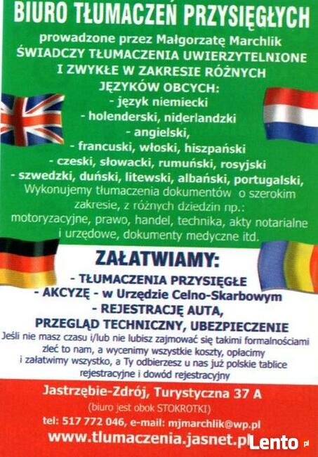 AKCYZA CELNA +TŁUMACZENIA PRZYSIĘGŁE:J. NIEM, ANG, WŁ, NIDER
