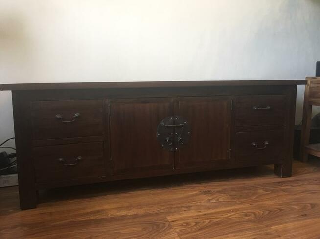 Komoda RTV stolik pod telewizor kolonialna teakowe drewno In