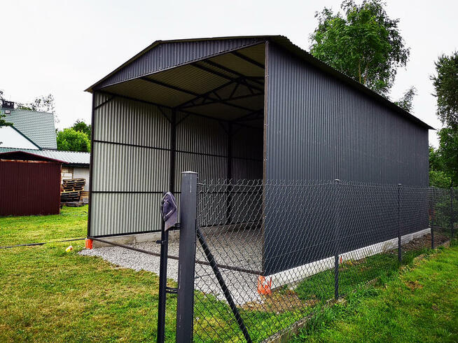 Garaż blaszany z bramą dwuskrzydłową 5x10m hala, wiata