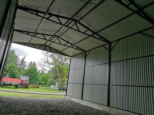 Garaż blaszany z bramą dwuskrzydłową 5x10m hala, wiata
