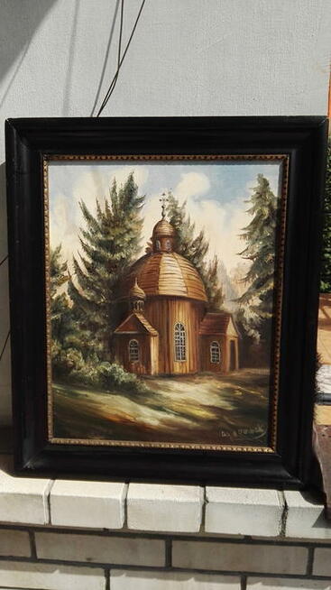 Obraz olejny Zabytkowy kościółek