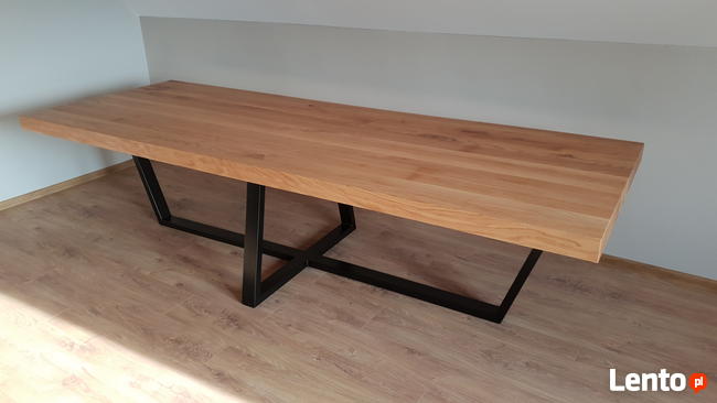 Stół debowy 200 cm x 100 cm nogi metalowe Loft Producent