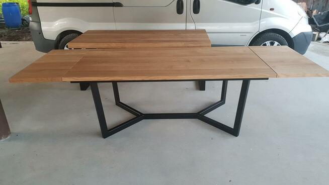 Stół debowy 200 cm x 100 cm nogi metalowe Loft Producent