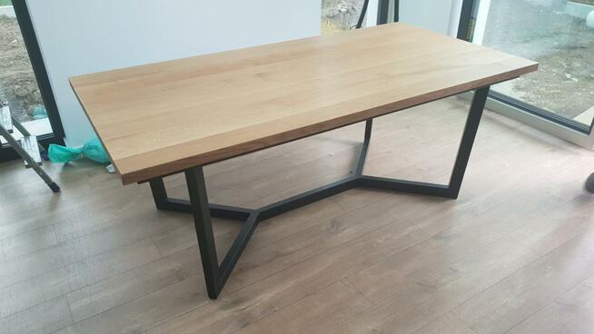 Stół debowy 200 cm x 100 cm nogi metalowe Loft Producent
