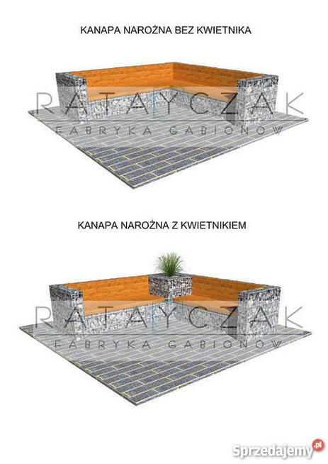 Meble ogrodowe kanapa do ogrodu gabion gabiony