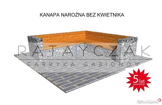 Kanapa narożna meble ogrodowe gabion gabiony