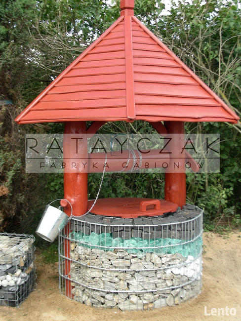 Meble ogrodowe stół ławka taboret gabiony