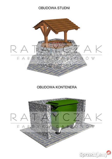 Meble ogrodowe stół ławka taboret gabiony