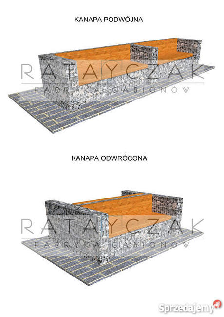 Meble ogrodowe stół ławka taboret gabiony