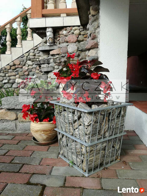 Meble ogrodowe stół ławka taboret gabiony