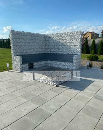 Meble ogrodowe kanapa do ogrodu gabion gabiony