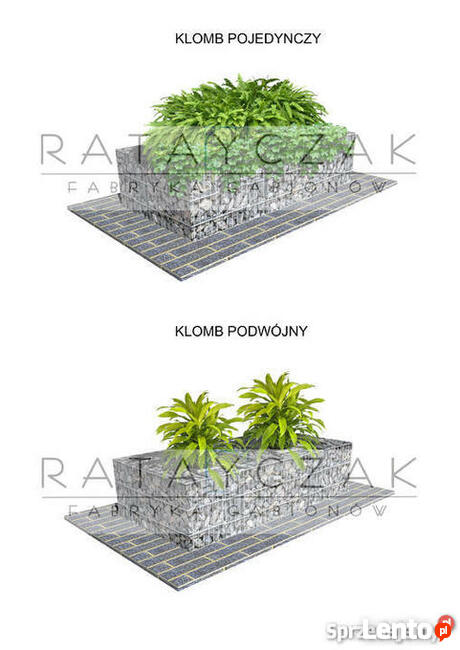 Meble ogrodowe stół ławka taboret gabiony