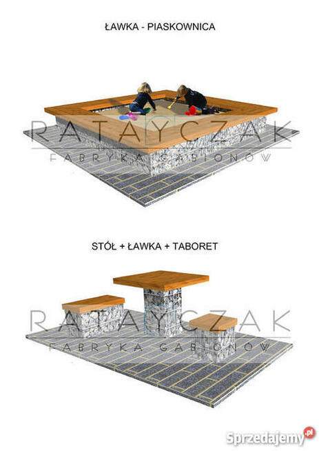 Meble ogrodowe kanapa do ogrodu gabion gabiony