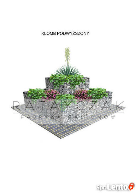 Meble ogrodowe stół ławka taboret gabiony