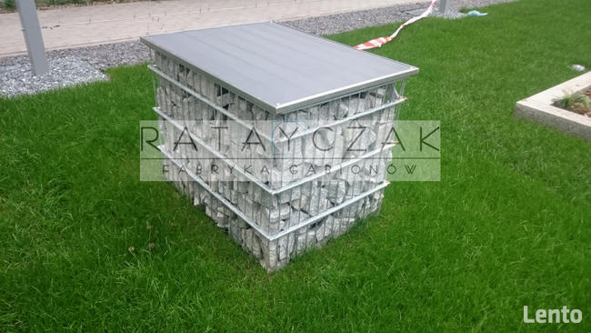 Meble ogrodowe stół ławka taboret gabiony