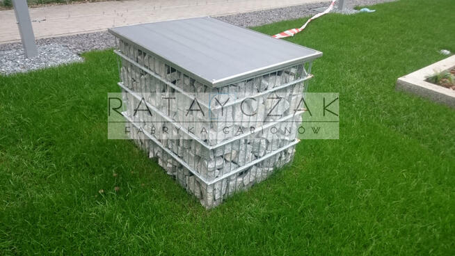 Meble ogrodowe stół ławka taboret gabiony