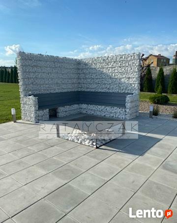 Meble ogrodowe stół ławka taboret gabiony