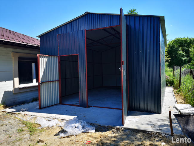 BLASZAK, GARAŻ 35m2 5x7m z Blachy Trapezowej KOLOR, Wiaty