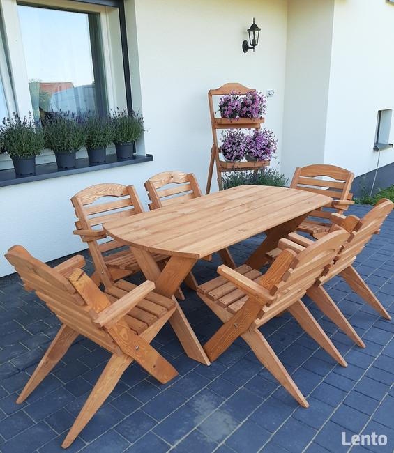 Meble ogrodowe składane drewniane stół krzesła ławka
