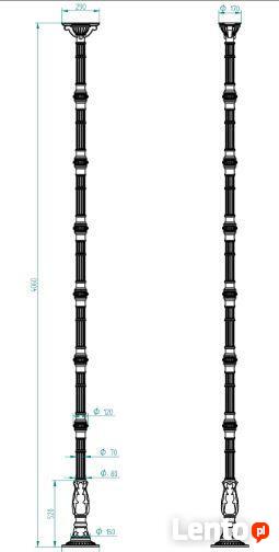 WERANDA PERGOLA ŻELIWNA ALTANA OGRODOWA SŁUP H-2025mm